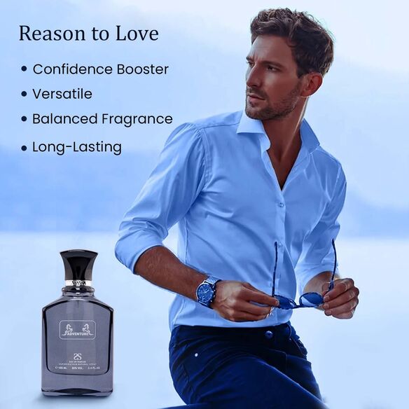 Adventure by Symphony, Eau De Parfum, 100ml 3.4oz, Inspired by Creed Aventus, Luxury Perfume for Men, Long Lasting, Fruity and Woody Scent, Wide Sillage