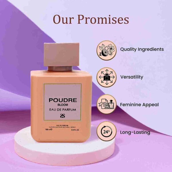 POUDRE BLOOM by Symphony Eau De Parfum, 100ml 3.4oz, Inspired by Narciso Poudree - Narciso Rodriguez, Luxury Perfume for Women, Long Lasting, Aromatic Sweet Rose Floral