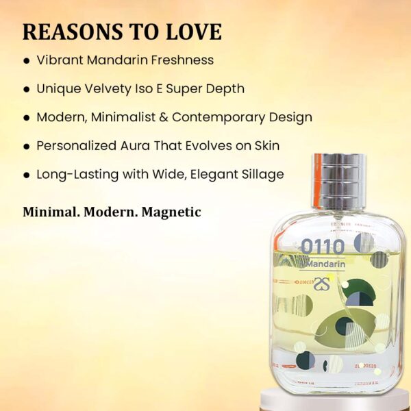 01+MANDARIN by Symphony, Eau De Parfum, 100ml 3.4oz, Inspired by Molecule 01 + Mandarin (Escentric Molecules), Luxury Unisex Perfume, Long Lasting, Citrus, Woody, Musky, Amber, Fruity Scent, Wide Sillage