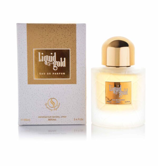 Liquid Gold by Symphony Eau De Parfum, 100ml 3.4oz, Inspired by Angel Share-Kilian Paris, Luxury Perfume for Men Women Unisex, Long Lasting Woody Spicy Fragrance, Wide Sillage