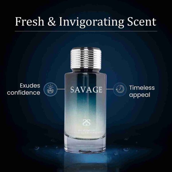 Symphony Perfume SAVAGE Eau De Parfum, 100ml 3.4oz, Sauvage Christian Dior, Luxury for Men, Long Lasting, Woody, Aromatic Fresh Masculine, Lavander, Signature Scent