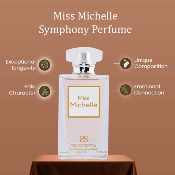 Miss Michelle by Symphony Eau De Parfum, 80ml 2.7oz, Inspired by Coco Mademoiselle, Luxury Perfume for Women, Long Lasting