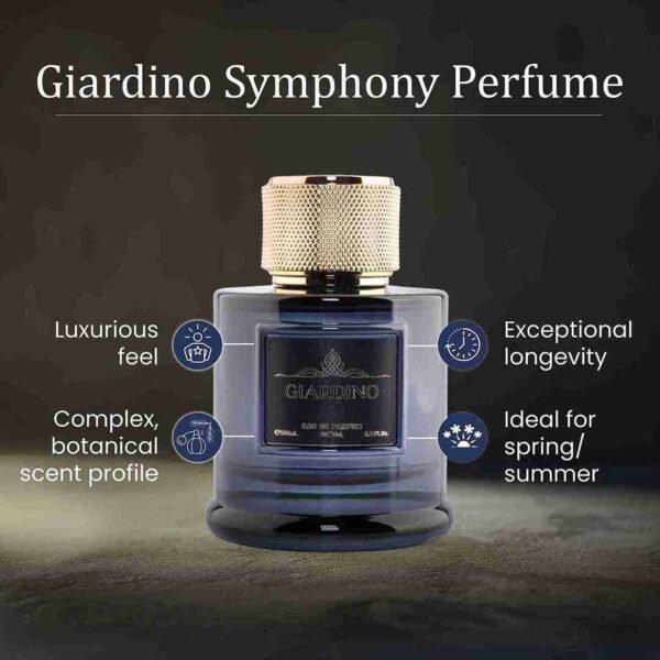 GIARDINO by Symphony Eau De Parfum, 100ml 3.4oz, Inspired by Kirke Tiziana Terenzi, Luxury Perfume for Men Women Unisex, Long Lasting Fruity Fragrance with Floral Woods Scent, Wide Sillage