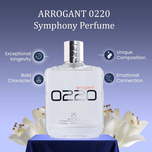 ARROGANT 0220 by Symphony Eau De Parfum, 100ml 3.4oz, Inspired by Escentric 02-Escentric Molecules, Luxury Perfume for Men, Long Lasting, Wide Sillage