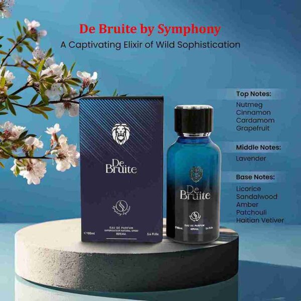 De Bruite by Symphony Eau De Parfum, 100ml 3.4oz, Inspired by Sauvage Elixir - Dior, Luxury Perfume for Men, Classic Long Lasting Fragrance, Wide Sillage