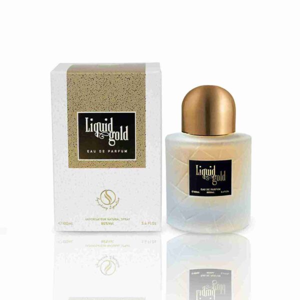 Liquid Gold by Symphony Eau De Parfum, 100ml 3.4oz, Inspired by Angel Share-Kilian Paris, Luxury Perfume for Men Women Unisex, Long Lasting Woody Spicy Fragrance, Wide Sillage
