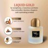 Liquid Gold by Symphony Eau De Parfum, 100ml 3.4oz, Inspired by Angel Share-Kilian Paris, Luxury Perfume for Men Women Unisex, Long Lasting Woody Spicy Fragrance, Wide Sillage