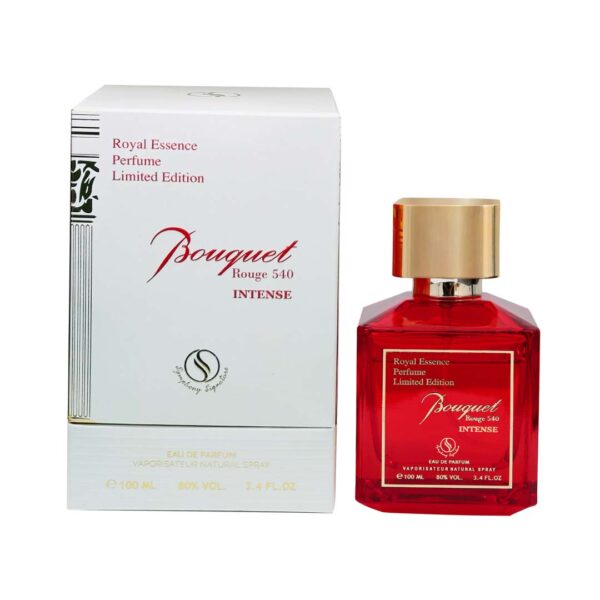 BOUQUET ROUGE 540 INTENSE by Symphony Eau De Parfum, 100ml 3.4oz, Inspired by Baccarat Rouge MFK, Luxury Unisex Men Women, Long Lasting Fragrance, Wide Sillage