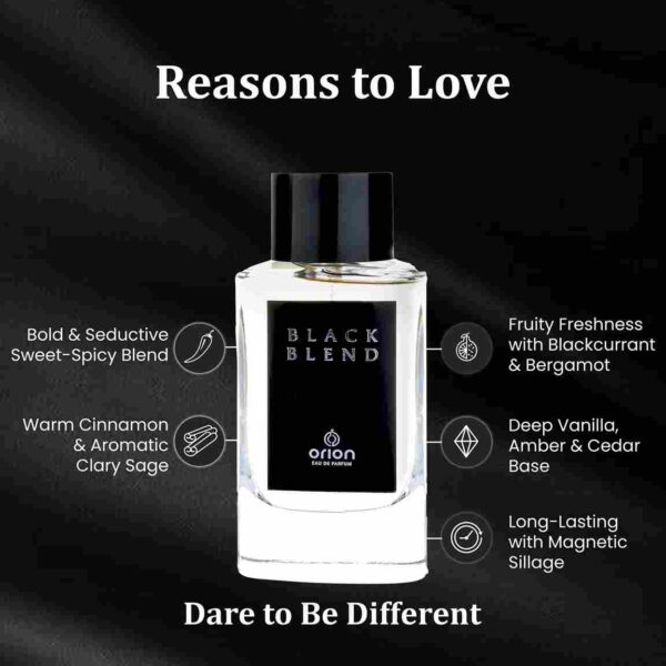 BLACK BLEND ORION  by Symphony Eau De Parfum, 100ml 3.4oz, Inspired by Ultra Male by JPG, Luxury for Men, Long Lasting, Oriental, Fougere, Wide Sillage