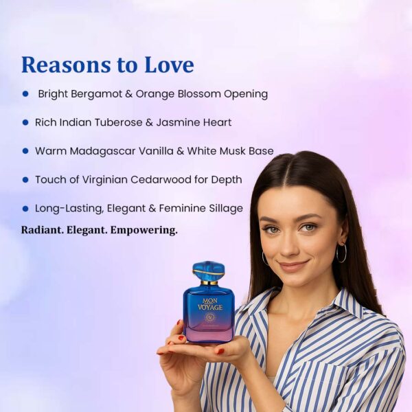 MON VOYAGE by Symphony, Eau De Parfum, 100ml 3.4oz, Inspired by My Way – Giorgio Armani, Luxury Perfume for Women, Long Lasting, Floral and Citrus Scent, Wide Sillage