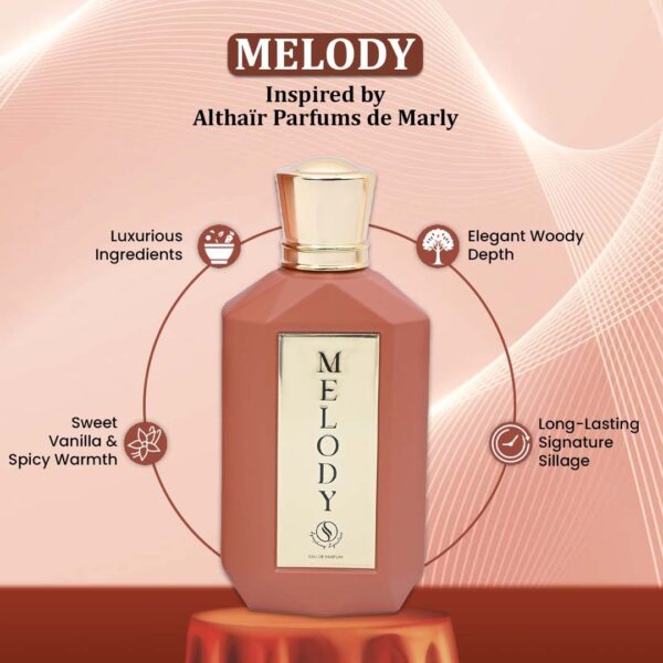 MELODY by Symphony, Eau De Parfum, 100ml 3.4oz, Inspired by Althaïr (Parfums de Marly), Luxury Perfume for Men, Long Lasting, Sweet, Vanilla, Warm Spicy, Musky, Woody Scent, Wide Sillage